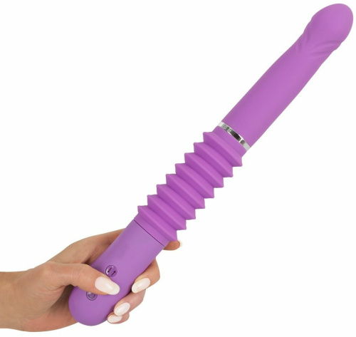 Вибратор розового цвета с поступательными движениями Push It фото 4