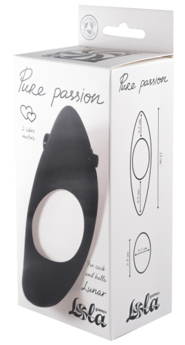 Эрекционное кольцо с двойной вибростимуляцией Pure Passion Lunar Black фото 4
