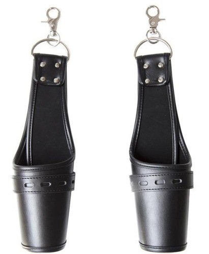 Черные БДСМ фиксаторы для кистей рук фото 2