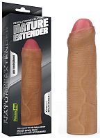 Удлиняющая закрытая насадка Revolutionary Silicone Nature Extender мулат + 4 см