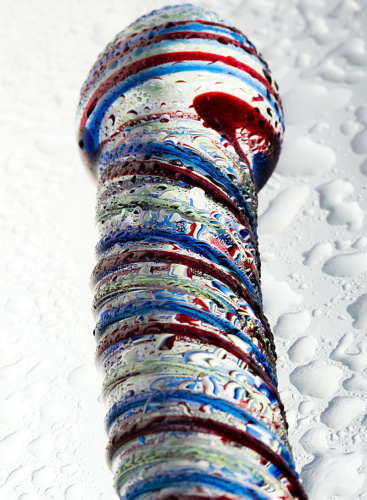 Ребристый фаллос из стекла Sexus Glass 17 см фото 7