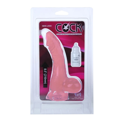 Фаллоимитатор реалистик прозрачный розовый на присоске фото 6