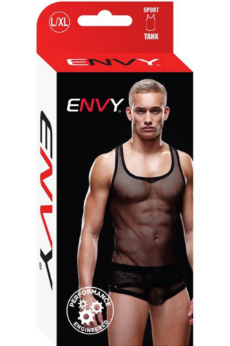 Мужская майка-борцовка в мелкую сетку Envy черная L/XL фото 4