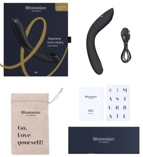 Вакуумный стимулятор точки G с вибрацией Womanizer OG черный фото 16