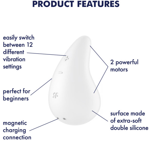 Клиторальный вибростимулятор Satisfyer Dew Drop белый фото 5