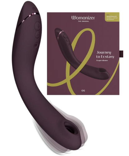 Вакуумный стимулятор точки G с вибрацией Womanizer OG бордовый