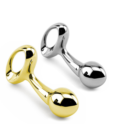 Серебряная анальная втулка с изогнутым телом фото 2