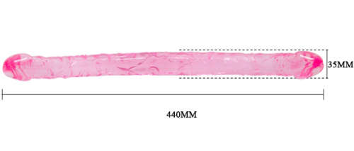 Розовый двухголовый фаллоимитатор 44 см фото 5