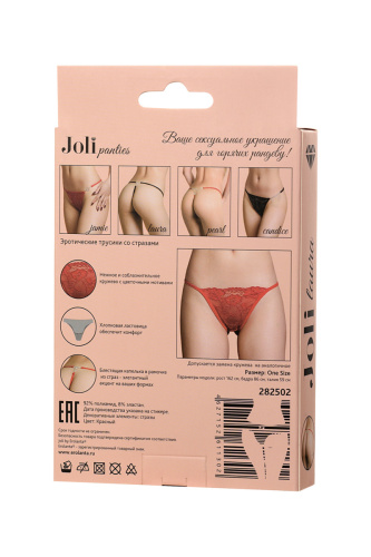 Трусики со стразами Joli Laura красные OS фото 6