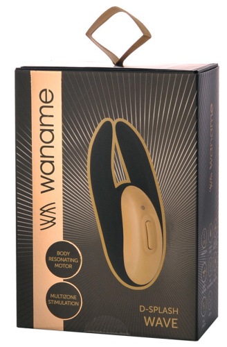 Необычный клиторальный стимулятор Wave черный с золотом фото 2