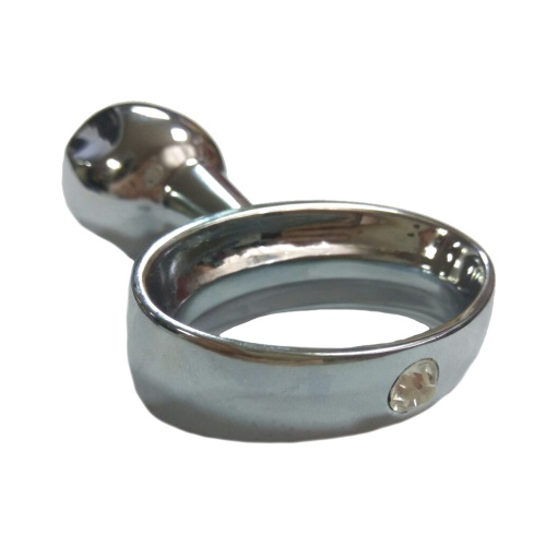 Серебряная рельефная анальная втулка фото 3