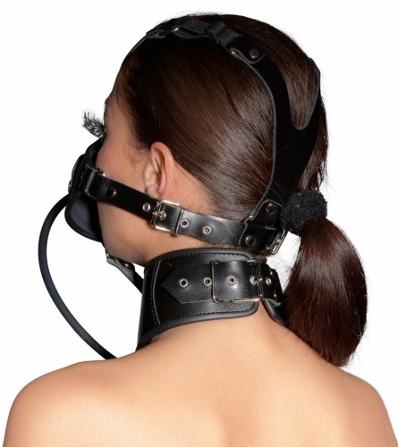 БДСМ ошейник с поводком и расширяющимся кляпом Zado Fetish фото 2