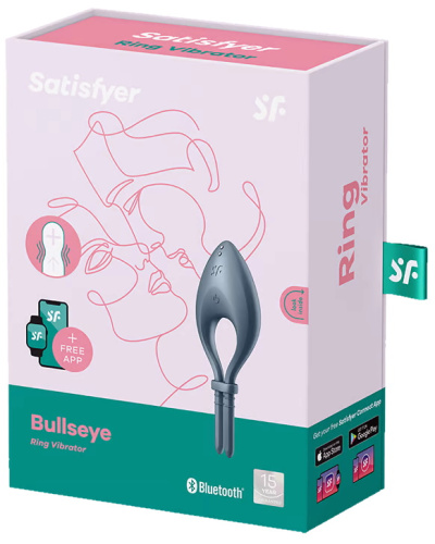 Эрекционное смарт-кольцо Satisfyer Bullseye серое фото 5