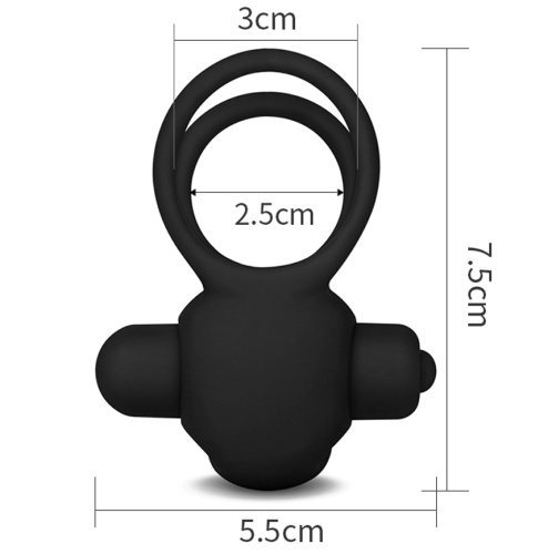 Двойное виброкольцо Power Clit чёрное фото 2