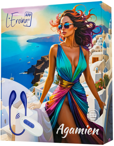 Двойной смарт-вибростимулятор Leroina App Agamien с пультом управления синий фото 13