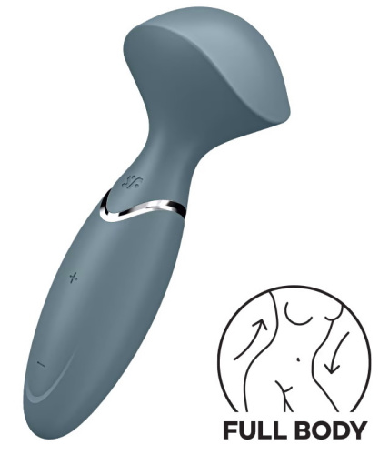 Перезаряжаемый мини-массажер с вибрацией Satisfyer Mini Wand-er серый фото 2