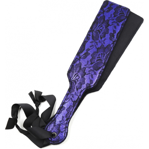 Пэдл фиолетового цвета декорированный кружевом 37 см фото 4