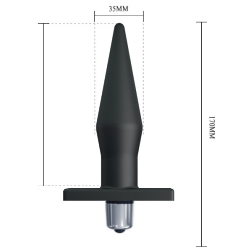 Черная анальная пробка с вибрацией Butt Plag фото 2