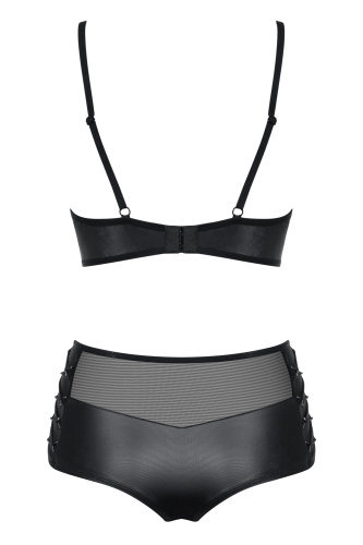 Дерзкий черный комплект из материала Wet Look Leatheria S/M фото 5