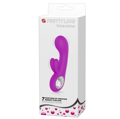 Перезаряжаемый вибратор Pretty Love Valentine с клиторальной стимуляцией, пурпурный фото 8