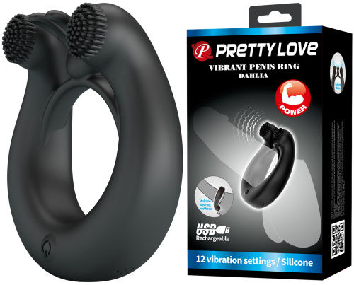 Перезаряжаемое эрекционное виброкольцо Vibrant Penis Ring Dahlia