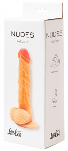 Упругий фаллоимитатор с прямым рельефным стволом Nudes Reliable фото 4