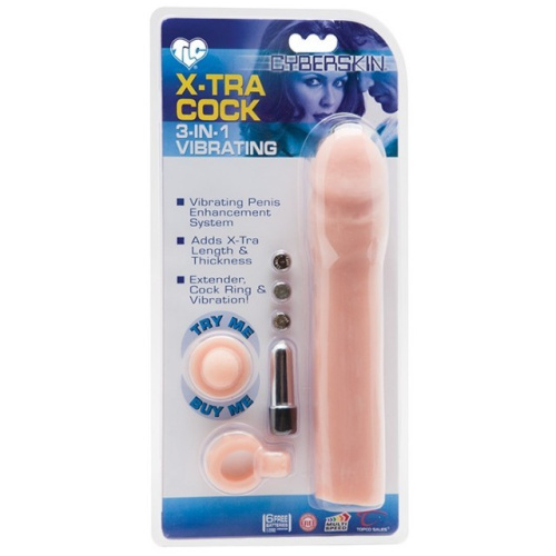 Супер-реалистичный удлинитель пениса с виброкольцом фото 6