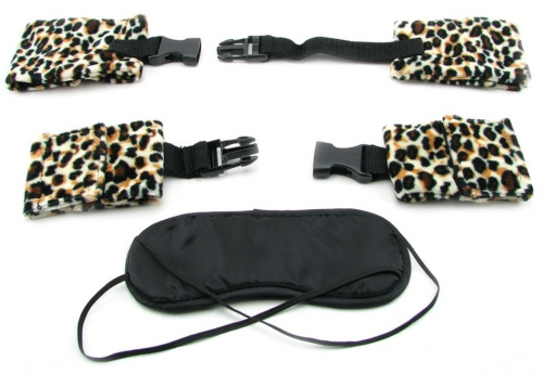 Леопардовый набор для БДСМ игр из 5 предметов фото 4