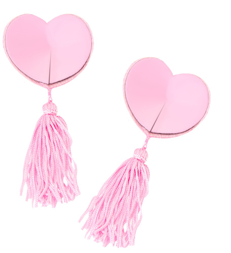 Атласные розовые пэстисы-сердечки фото 2