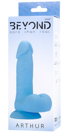 Голубой фаллос с мошонкой из жидкого силикона Toyfa Arthur 20 см фото 11