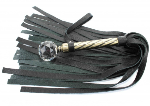 Эксклюзивная кожаная плеть с широкими хвостами 60 см фото 2