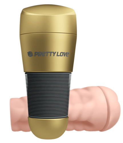 Мастурбатор-вагина в золотой колбе Pretty Love Kitty фото 3