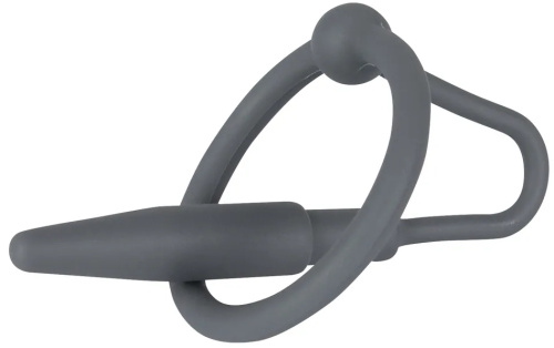 Силиконовый уретральный буж с кольцом под головку Penis Plug фото 4