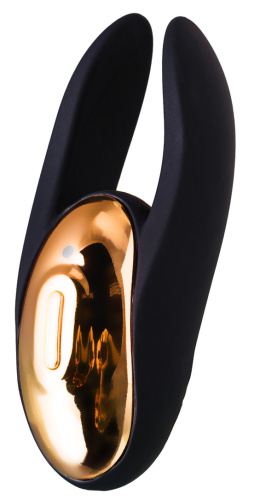 Необычный клиторальный стимулятор Wave черный с золотом фото 8