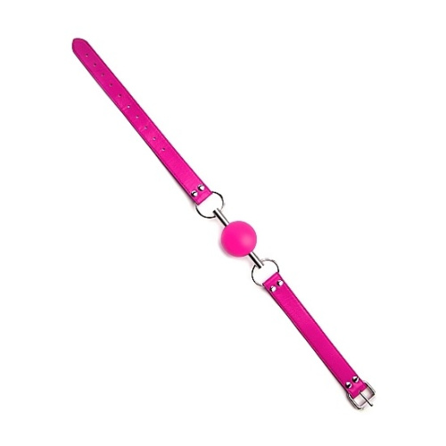 Кожаный кляп Ouch! розового цвета фото 3