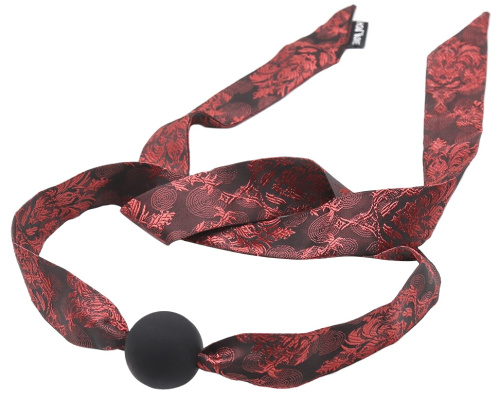 Черный силиконовый кляп-шар на ленте фото 2