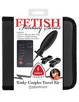 Анальная пробка и зажимы для сосков с электростимуляцией FFS Shock Therapy Kinky Couples Travel Kit