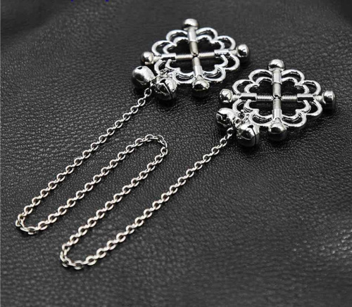 Готические зажимы для сосков на винтах с колокольчиками фото 2