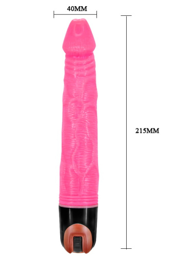 Реалистичный вибратор розового цвета 22 см фото 5