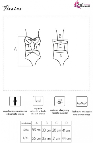 Соблазнительное боди в сеточку детализированное кружевом Finasan S/M фото 6
