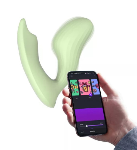 Вагинально-клиторальный смарт-стимулятор Magic Motion Umi зеленый фото 5