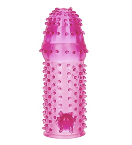 Рельефная насадка с отростком для клиторальной стимуляции фото 2