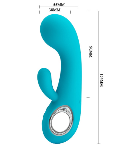Перезаряжаемый вибратор Pretty Love Chris с клиторальной стимуляцией, бирюзовый фото 4