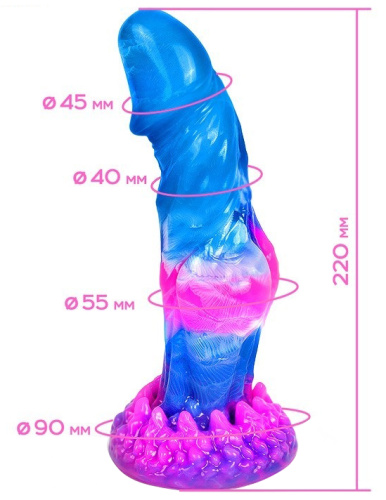 Разноцветный фаллос с ярко выраженной головкой Magic Hero 22 см фото 5