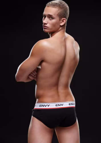 Мужские трусы-брифы на широкой резинке Envy черные S/M фото 3