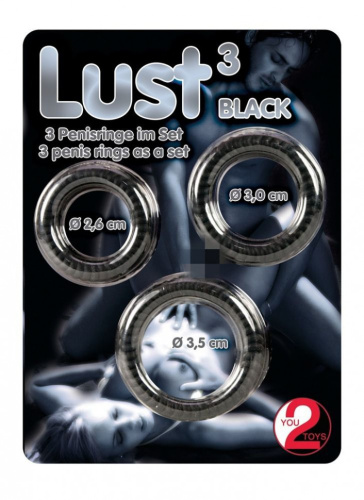 Набор эрекционных колец Lust 3 Black Orion фото 3