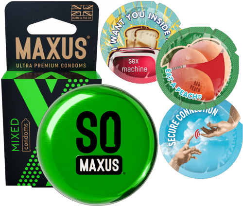 Презервативы в металлическом кейсе Maxus №3 Mixed микс