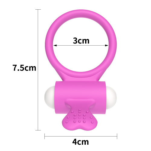 Виброкольцо пурпурное Power Heart Clit Cockring фото 5